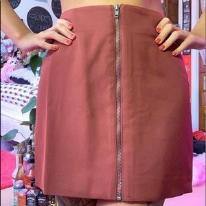SIMPLE BURNT ORANGE ZIP UP SKIRT